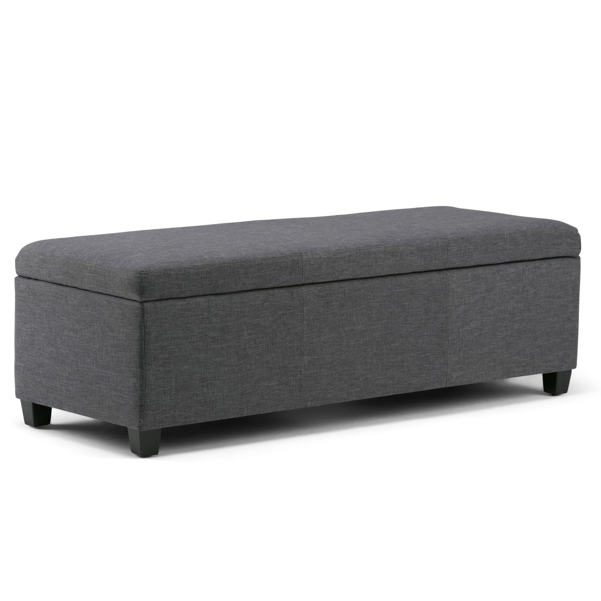 Avalon - Multifunctional Storage Ottoman Bench Dark Gray 48.4"W x 18.1"D x 16.1"H Fabric by Simpli-Home | Bel Furniture