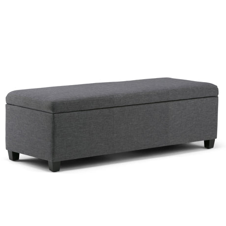 Avalon - Multifunctional Storage Ottoman Bench Dark Gray 48.4"W x 18.1"D x 16.1"H Fabric by Simpli-Home | Bel Furniture