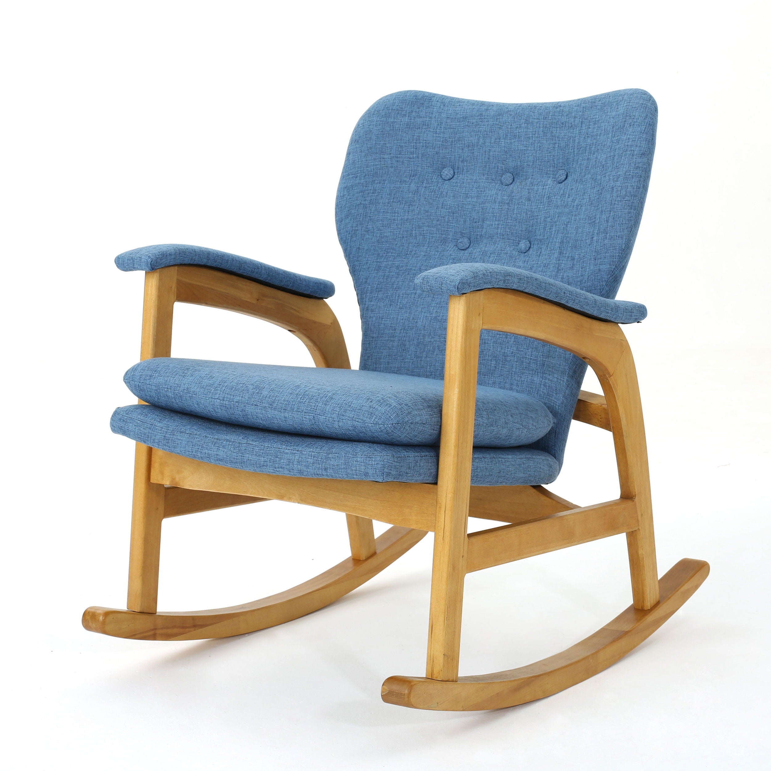 Mid-Century Fabric Rocking Chair