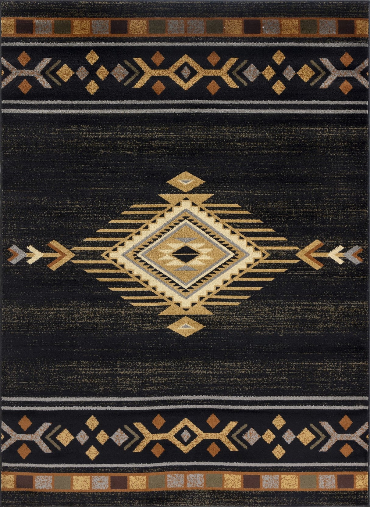 Tribes - GC_YLS4001 Southwest Area Rug Black by Icona Home Decor | Bel Furniture