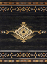 Tribes - 7'10" X 10'3" Southwest Area Rug - Black
