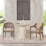 Americana - Mid-Century Modern Cane Back Dining Chair Textured Weave - Taupe Beige by Jennifer Taylor Home | Bel Furniture