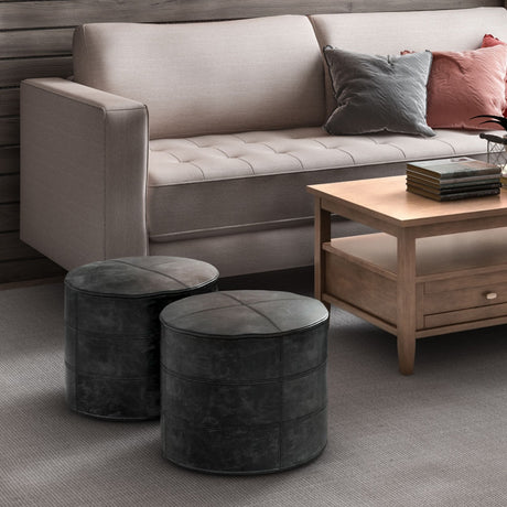 Connor - Handcrafted Round Pouf - view 14