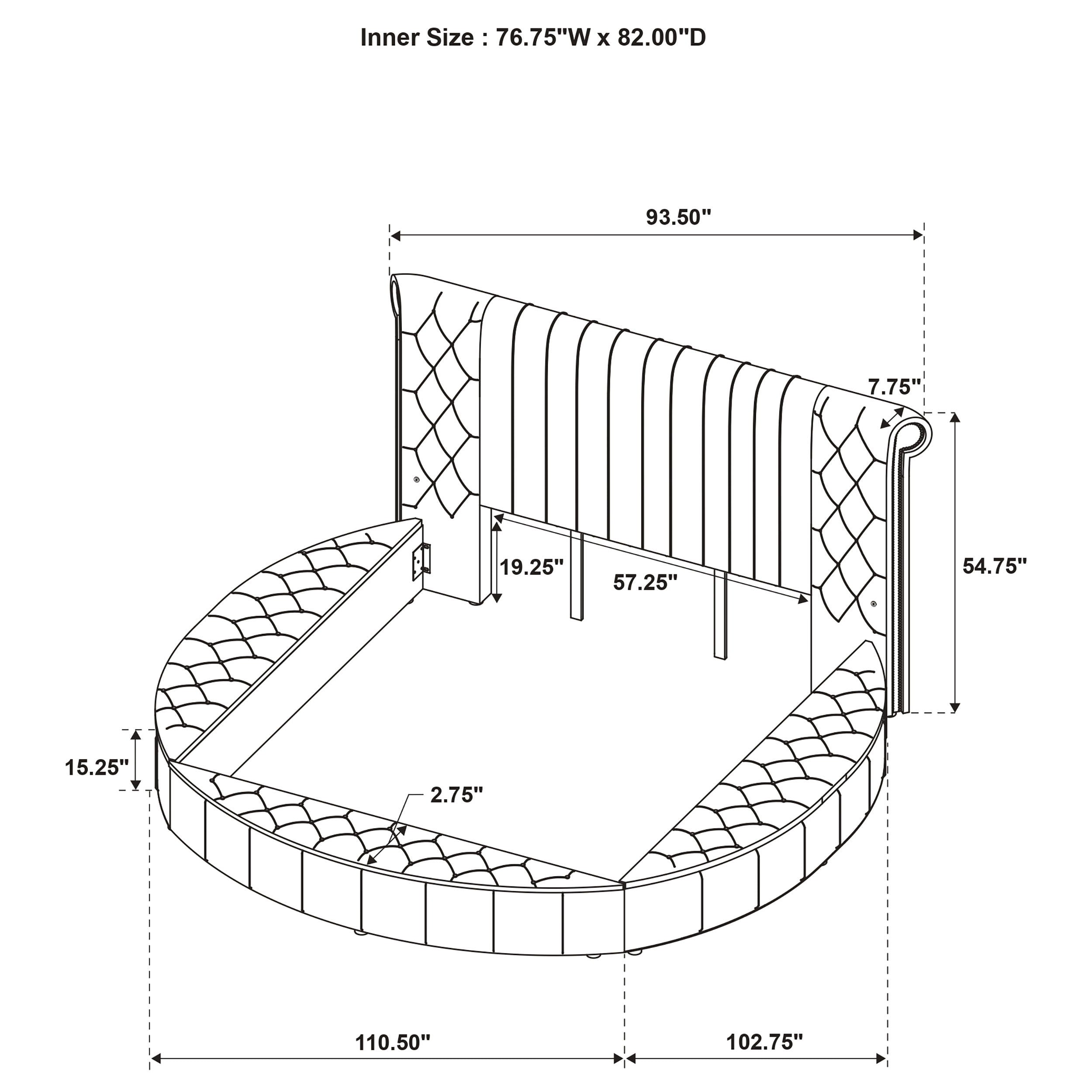 Sonya - Upholstered Round Storage Bed