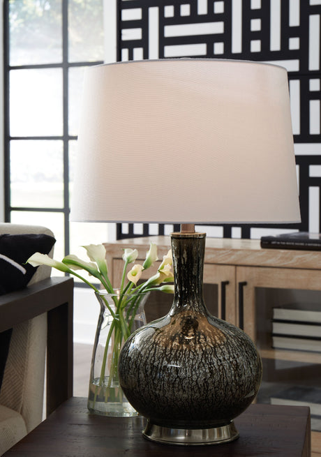 Tenslow - Antique Black - Glass Table Lamp by Signature Design by Ashley® | Bel Furniture