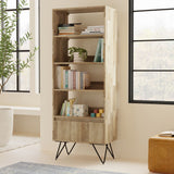 Hunter - Tall Bookcase - Natural by Simpli-Home | Bel Furniture