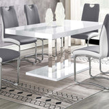 Brooklyn - Rectangular Dining Table - White High Gloss by CoasterEssence | Bel Furniture
