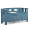Acadian - Entryway Storage Bench, Handcrafted Light Blue 48"W x 17"D x 25.2"H by Simpli-Home | Bel Furniture