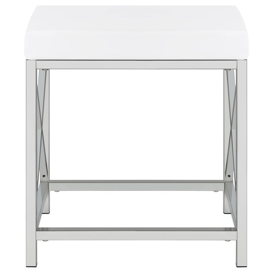 Eliza - Vanity Set With Lighting & Stool - White And Chrome by Coaster Fine Furniture | Bel Furniture