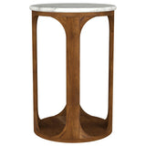 Berkeley - Round Marble Top Side Table - White And Brown by Coaster Fine Furniture | Bel Furniture