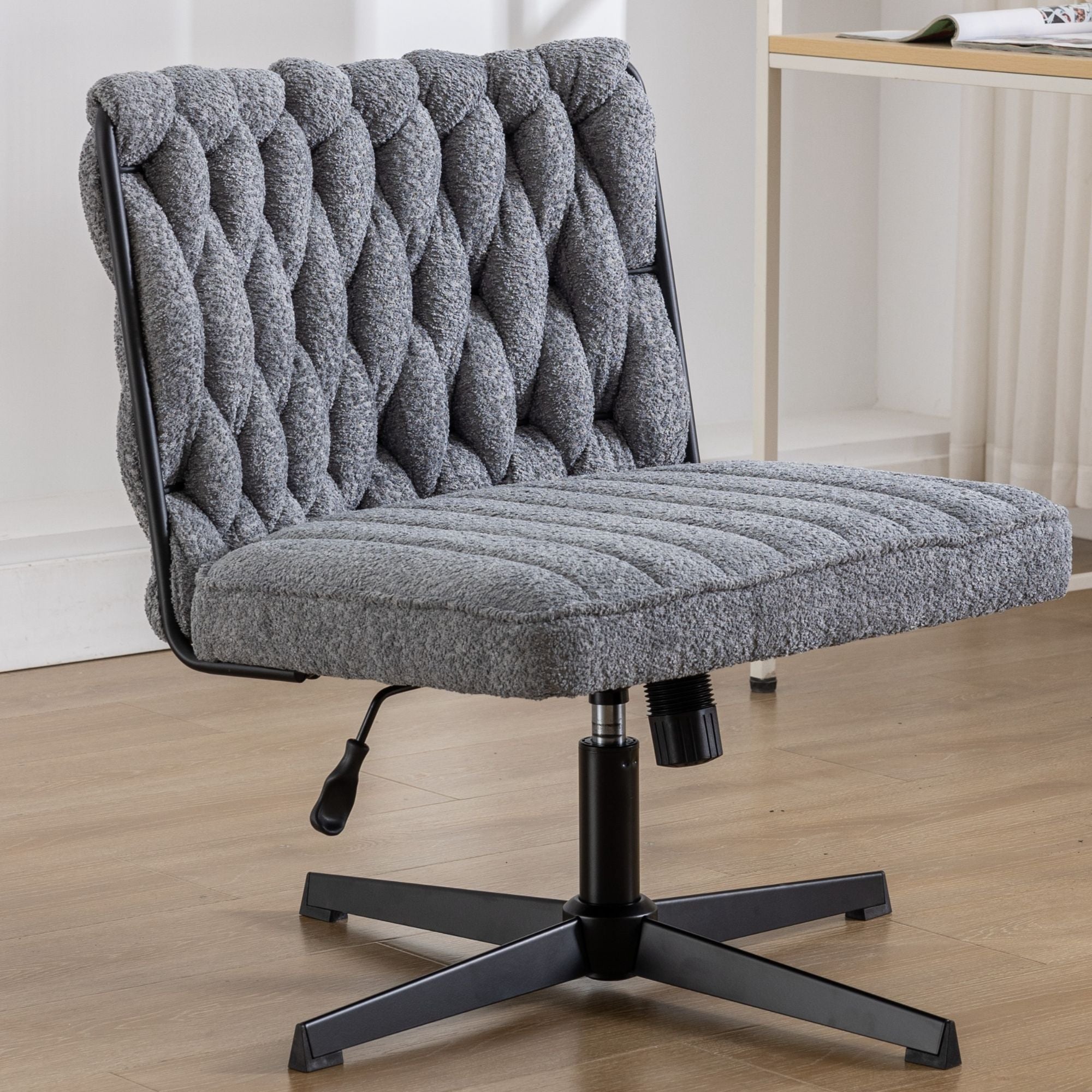 Armless Office Desk Chair No Wheels