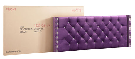 Upholstered Nailhead Trim Chic Bed - view 34