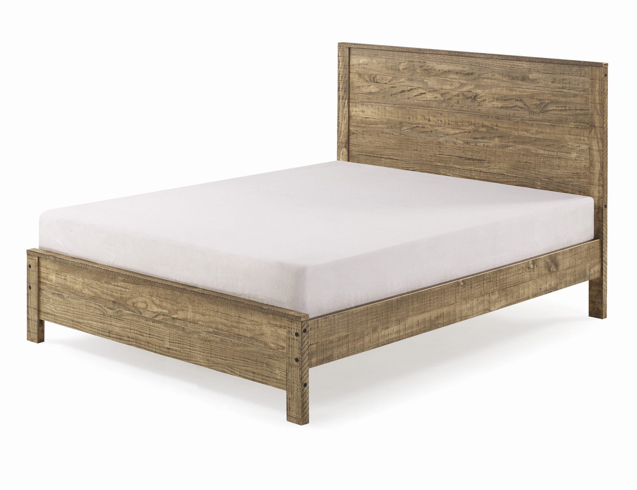 Solid Wood Twin Bed Frame - Walnut Brown