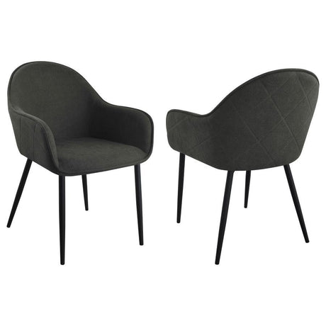 Emma - Fabric Upholstered Dining Arm Chair (Set of 2) Black by Coaster Fine Furniture | Bel Furniture