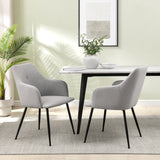 Contemporary Upholstered Woven Dining Chairs by Walker Edison | Bel Furniture
