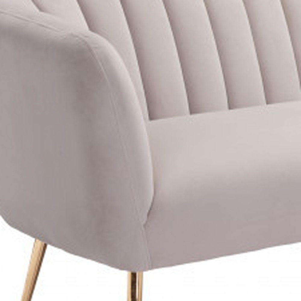 Polyester Sofa With Gold Legs - Beige