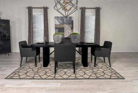 Catherine - Rectangular Dining Table Set Black 5 Pc. Table, 4 Chairs by Coaster Fine Furniture | Bel Furniture