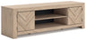 Cayboni - LG TV Stand With Fireplace Option Beige TV Stands by Signature Design by Ashley® | Bel Furniture