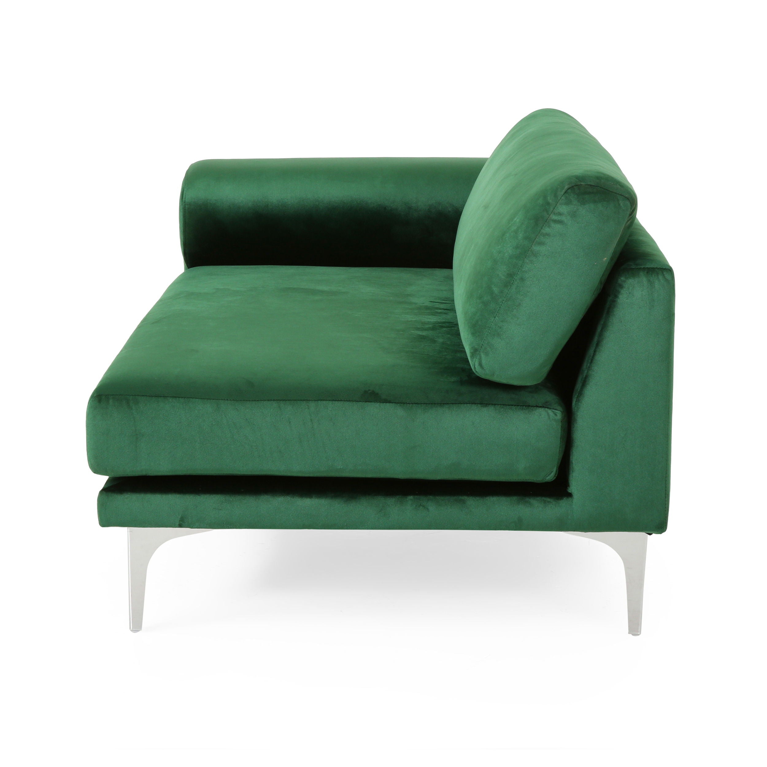 Comfy 4 Seat Sofa With Metal Legs, Modern For Living Room And Study - Emerald