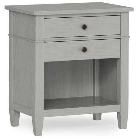 Carlton - Bedside Table, Handcrafted Gray by Simpli-Home | Bel Furniture
