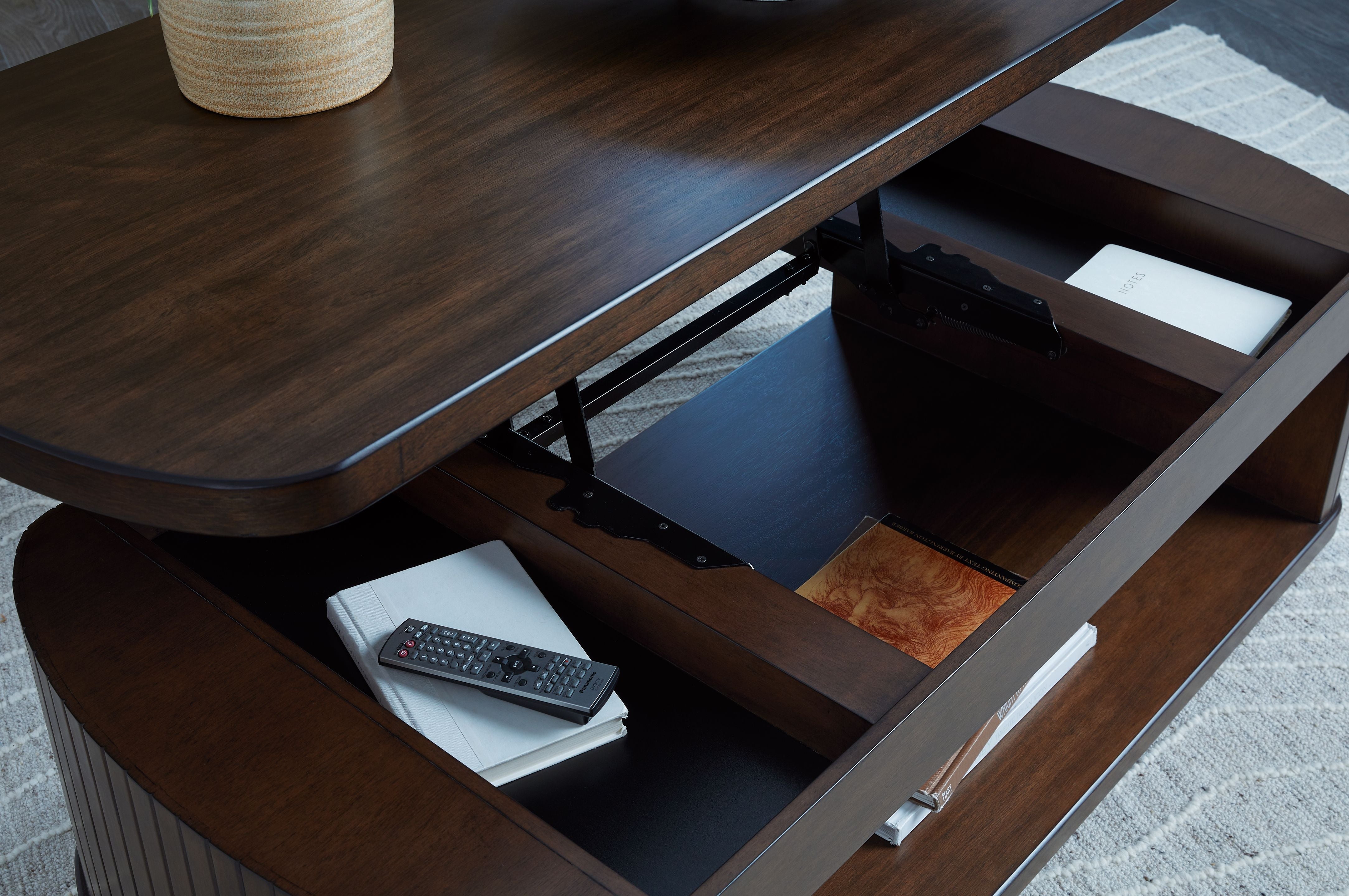 Korestone - Dark Brown - Lift Top Cocktail Table - BEL Furniture