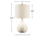 Rainermen - Off White - Ceramic Table Lamp by Signature Design by Ashley® | Bel Furniture