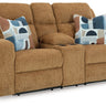 Kanlow - Dbl Reclining Loveseat With Console Light Brown by Signature Design by Ashley® | Bel Furniture