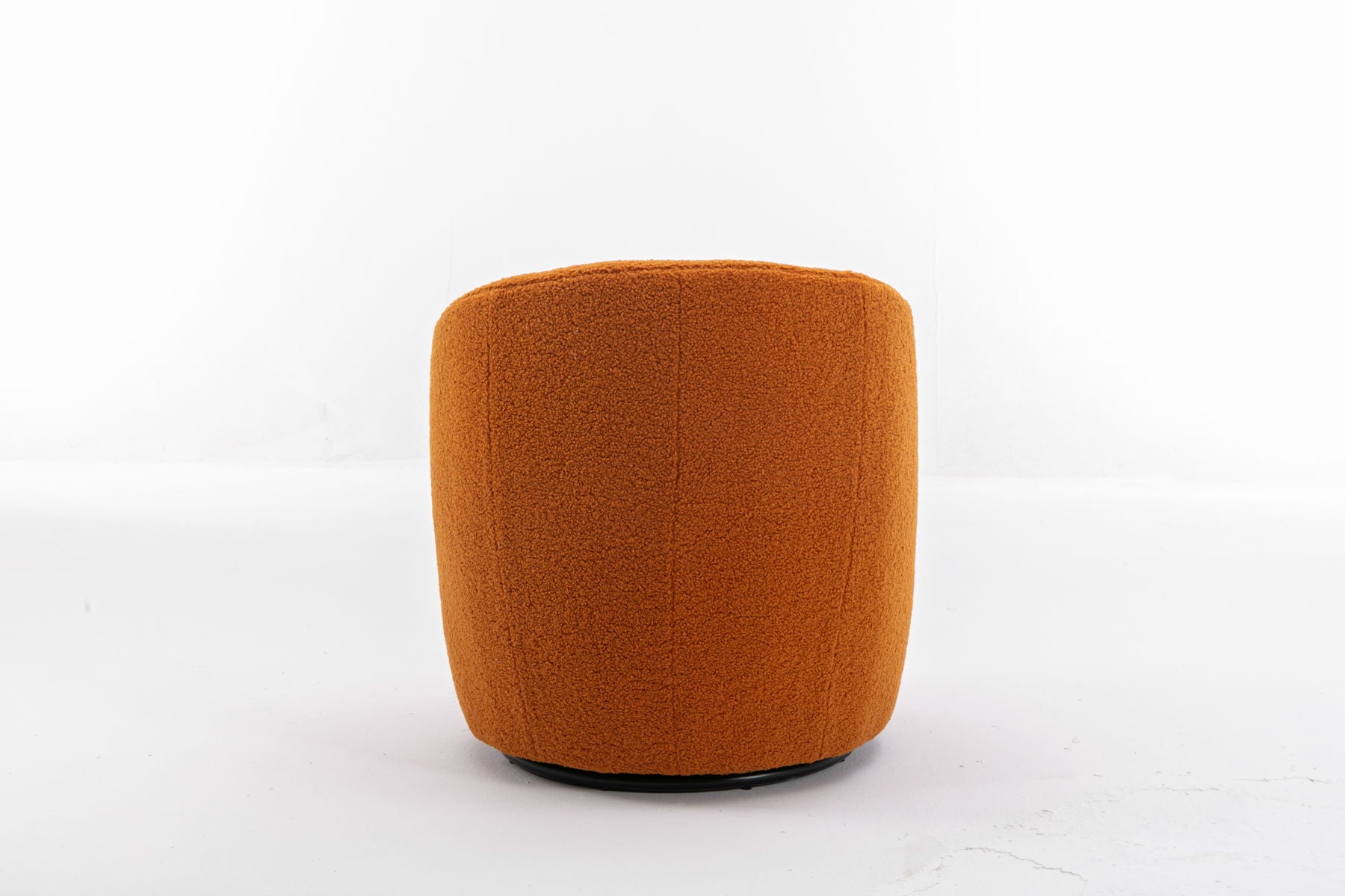 Teddy Fabric Swivel Accent Armchair Barrel Chair With Powder Coating Metal Ring