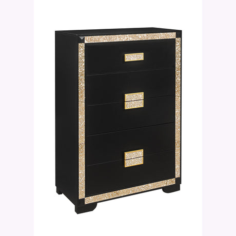 Lively - Chest With Glitter Detail And Thick Bar Handle Hardware - Black - view 6