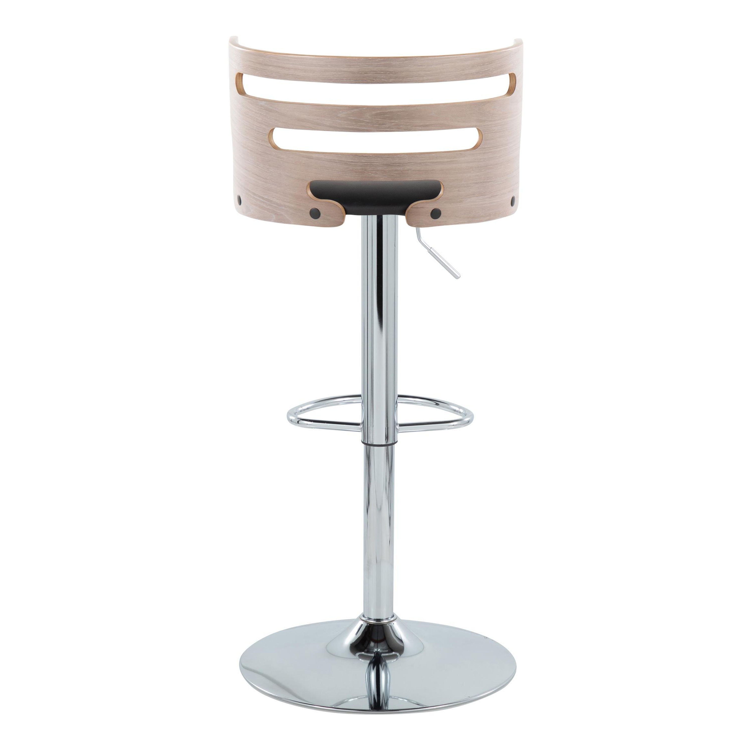 Cosi - Mid-Century Modern Adjustable Barstool With Swivel (Set of 2) - Light Gray / Black