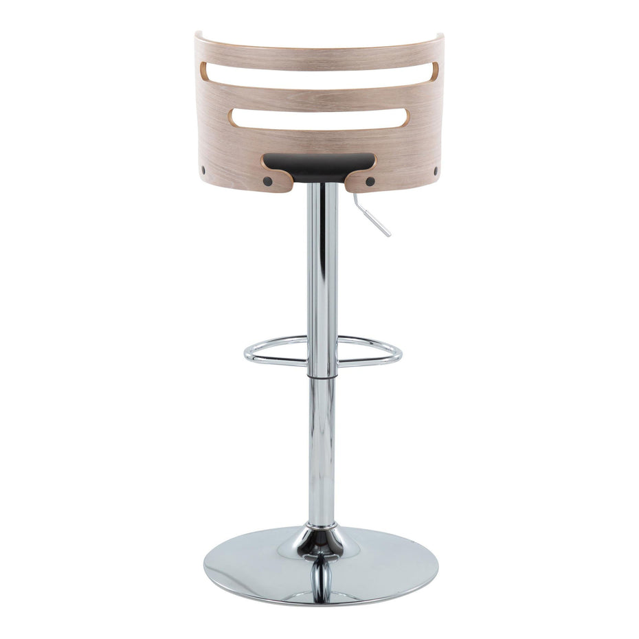 Cosi - Mid-Century Modern Adjustable Barstool With Swivel (Set of 2) - Light Gray / Black