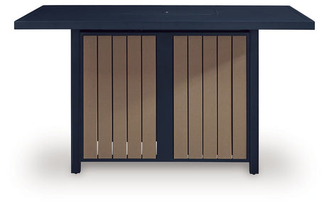 East Beach - Rectangular Bar Table With Fire Pit - Blue - view 6