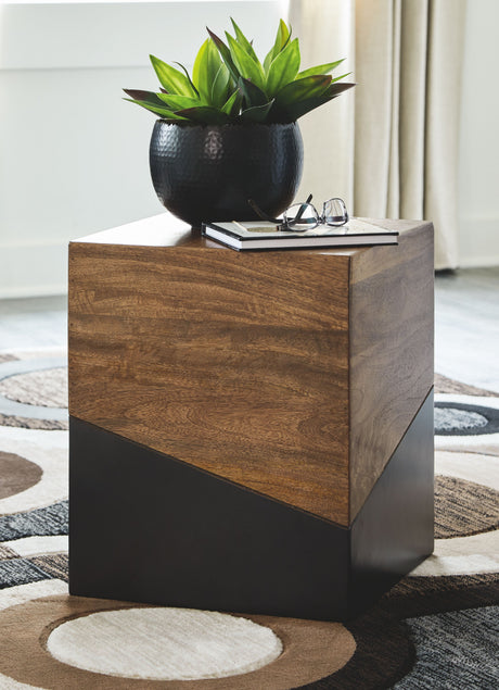 Trailbend - Brown / Gunmetal - Accent Table by Signature Design by Ashley® | Bel Furniture