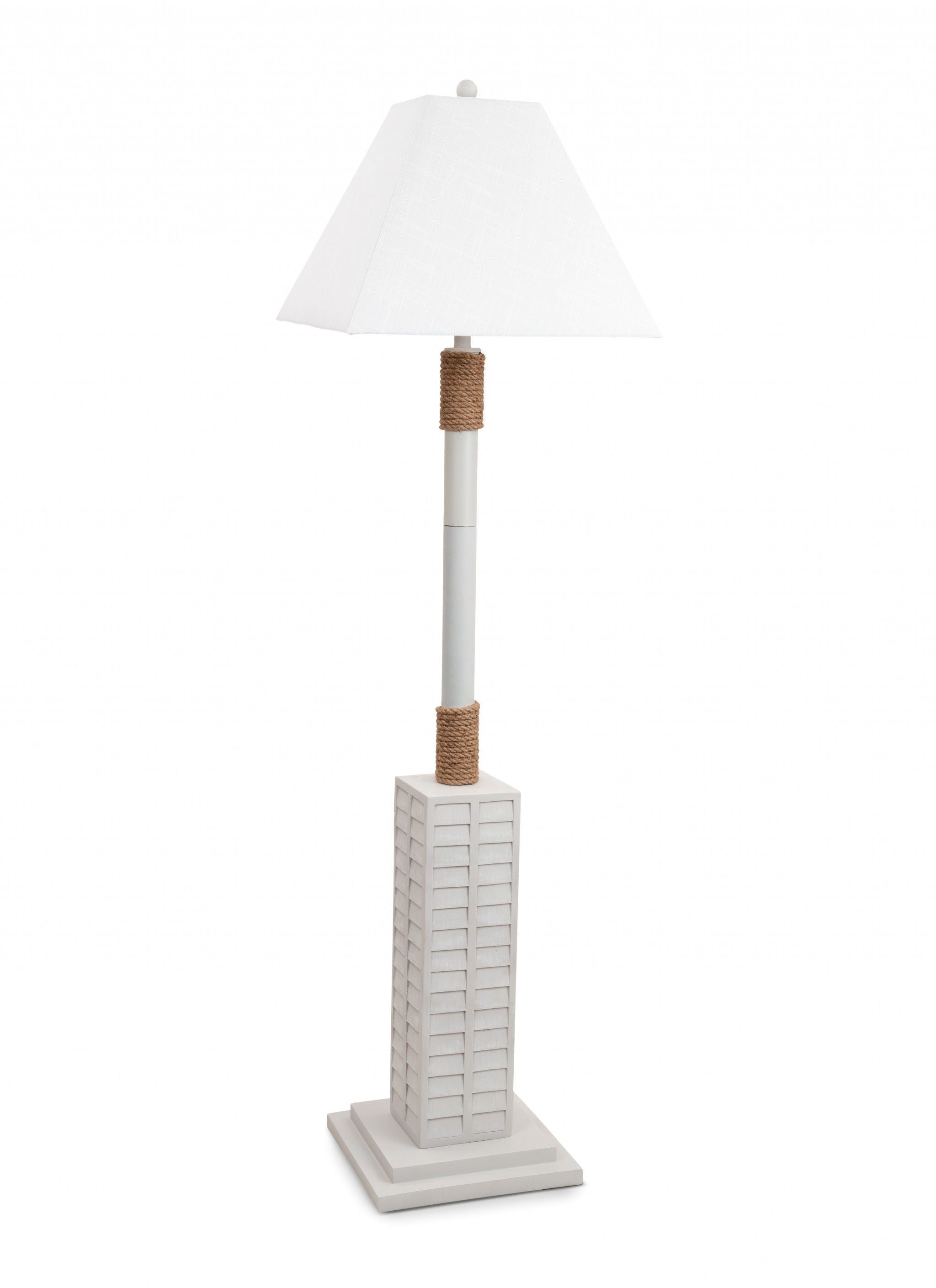 Bright And Nautical Rope Floor Lamp - White