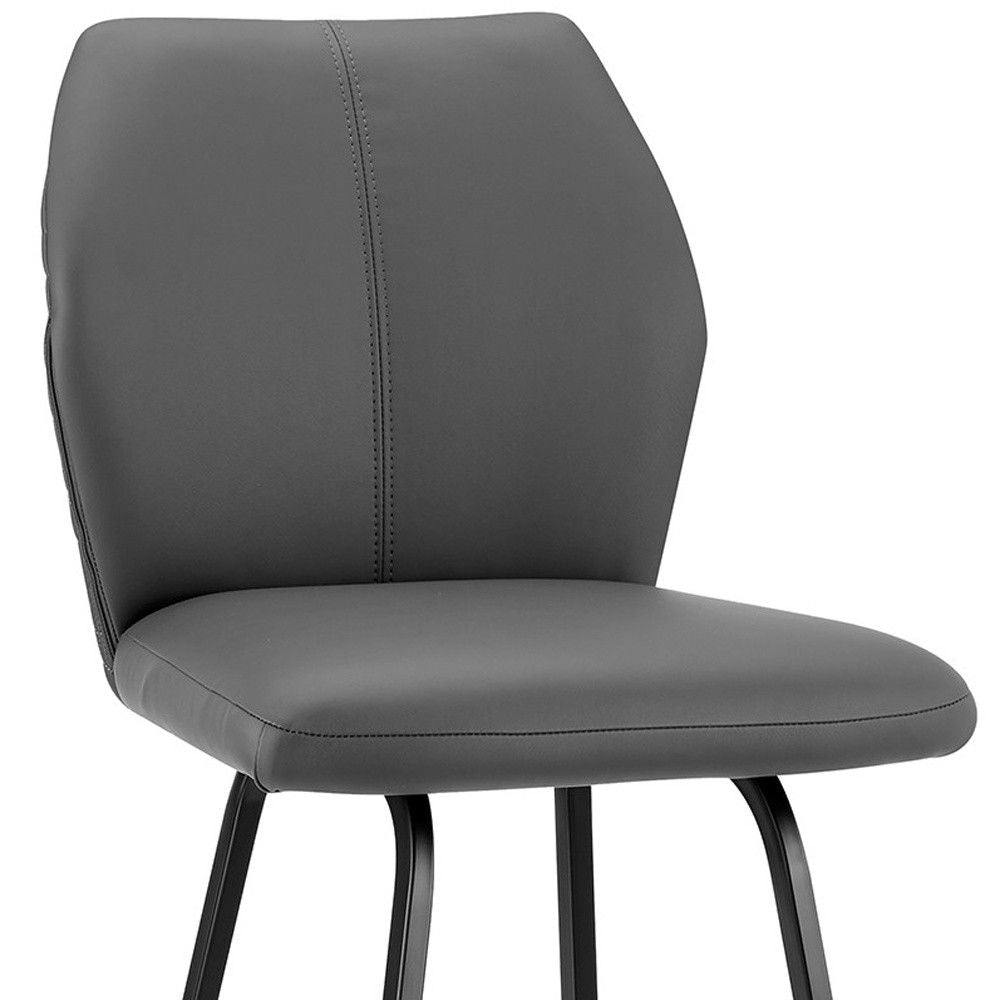 Faux Leather Counter Height Bar Chair - Gray / Black