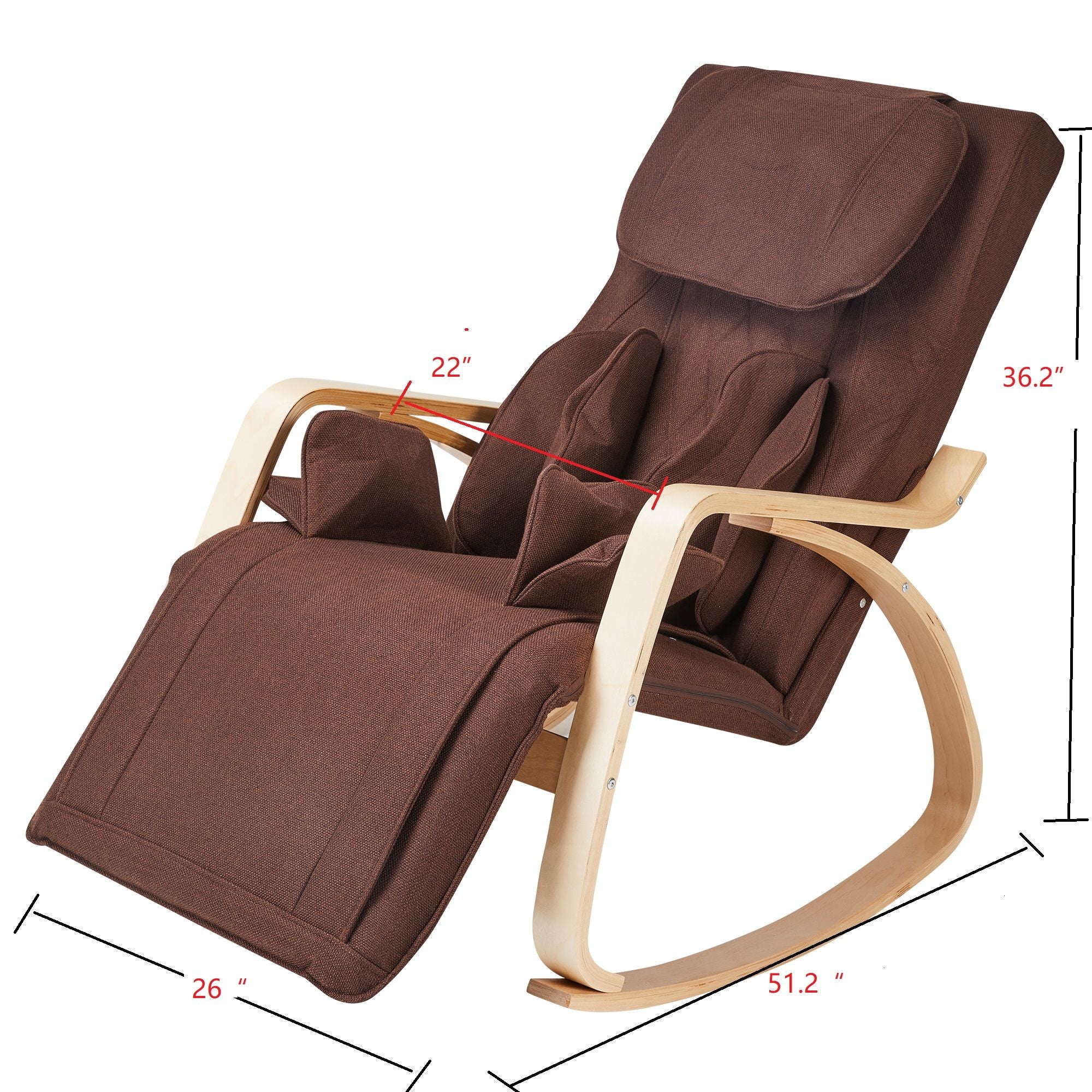 Full Massage Function Air Pressure Comfortable Relax Rocking Chair, Lounge Chair Relax Chair - Brown