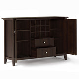 Bedford - Sideboard Buffet And Wine Rack - Dark Chestnut Brown by Simpli-Home | Bel Furniture