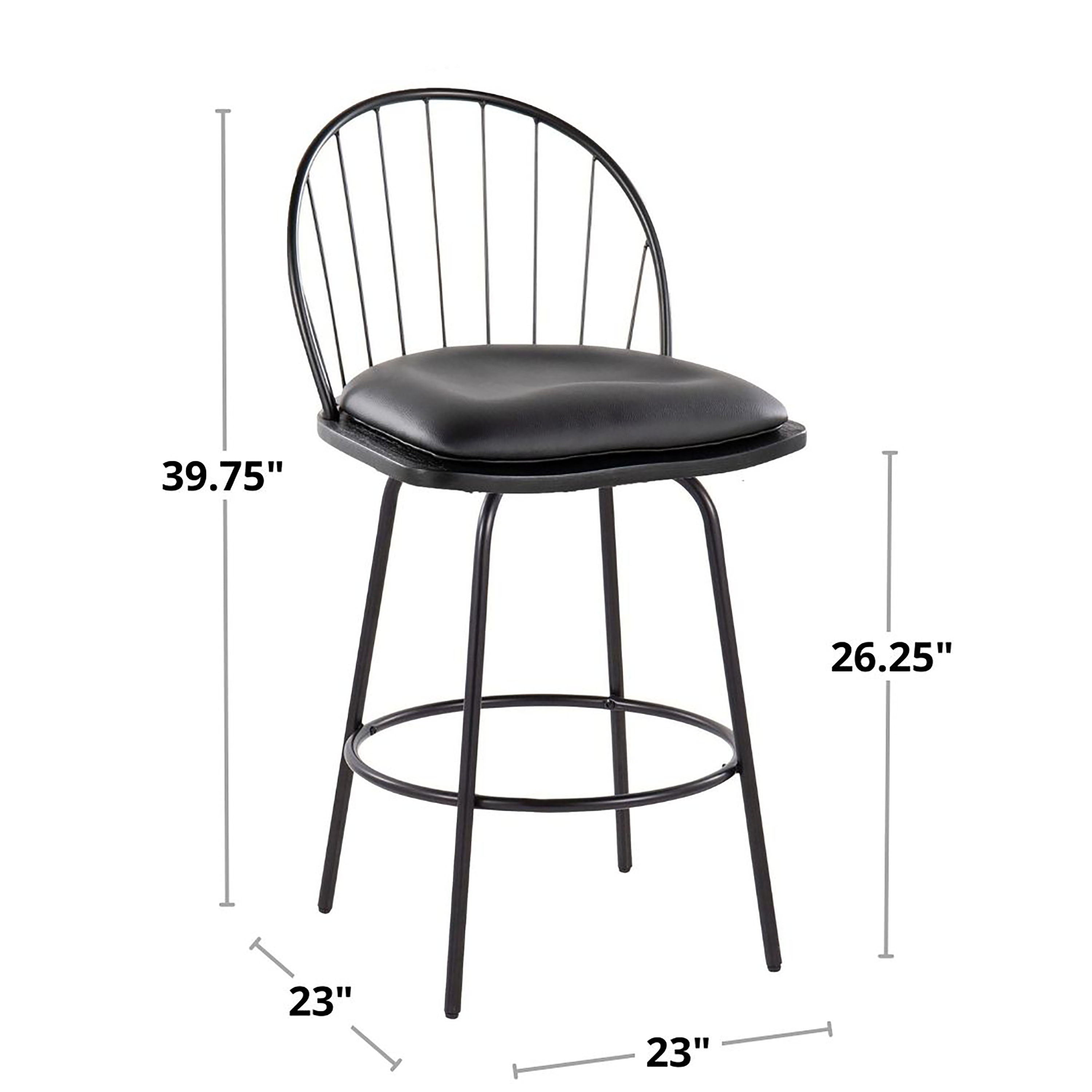 Riley - Claire Farmhouse Fixed Height Counter Stool With Swivel With Round Footrest (Set of 2)