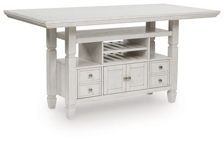 Robbinsdale - Rectangular Dining Table White Counter Tables 4 Drawers, 2 Doors by Signature Design by Ashley® | Bel Furniture