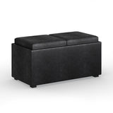 Avalon - 5 Piece Storage Ottoman - Distressed Black by Simpli-Home | Bel Furniture