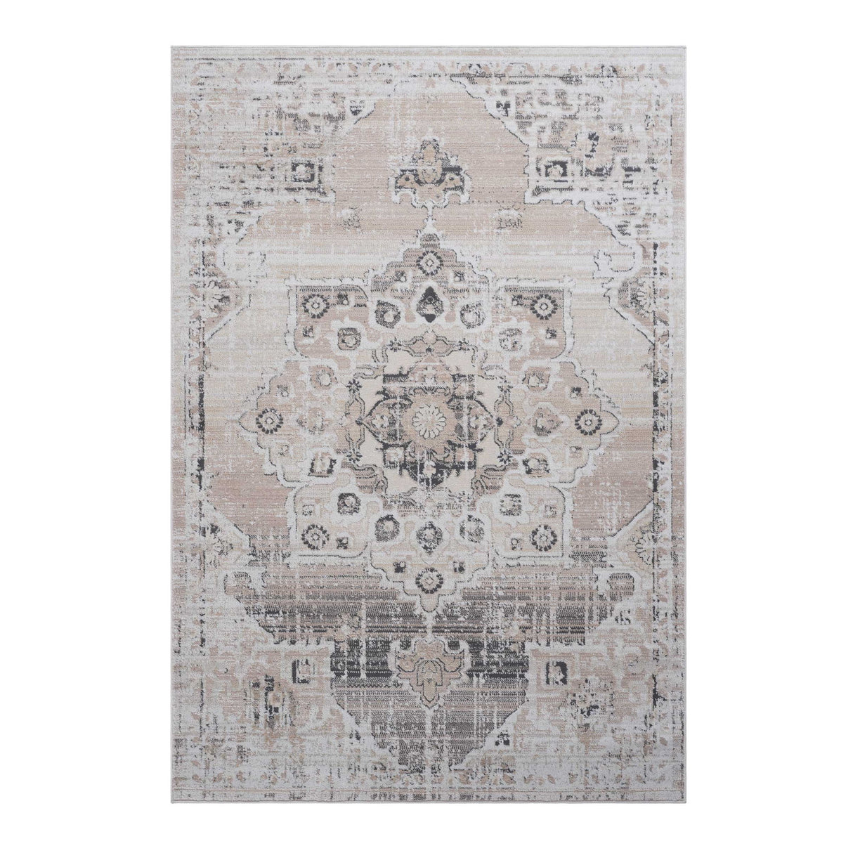 Payas - 8' X 10' Medallion Area Rug - Cream / Beige