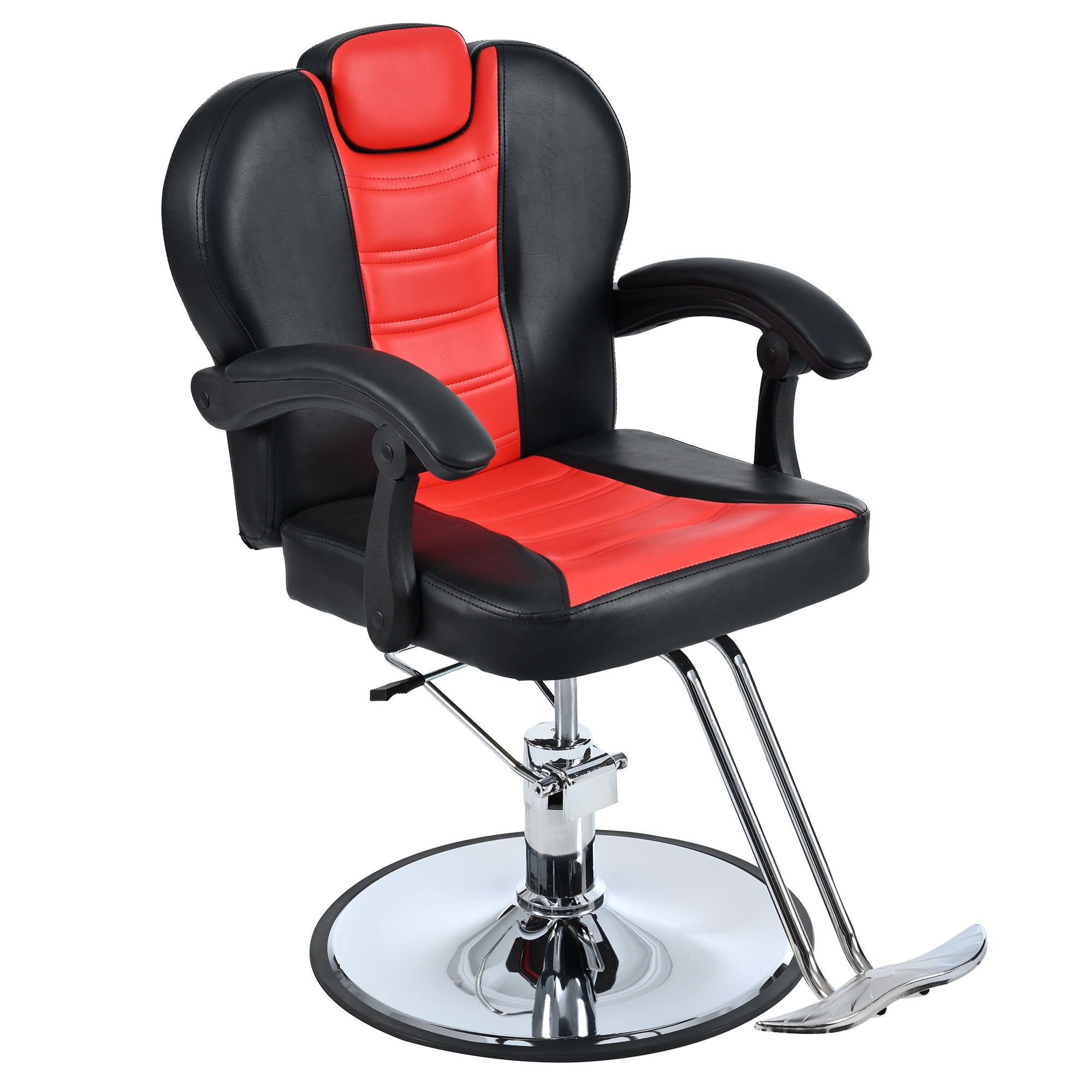 Classic Reclining Barber Chair Salon Chair For Hair Stylist With Heavy Duty Hydraulic Pump, 360° Rotation, Tattoo Chair Shampoo Beauty Salon Equipment, Max Load Weight 330 Lbs