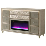 Lorient - 8-Drawer LED Bedroom Flame Box Dresser