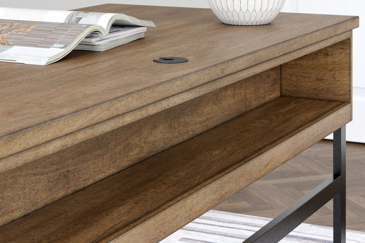 Montia - Light Brown - Home Office Desk by Signature Design by Ashley® | Bel Furniture