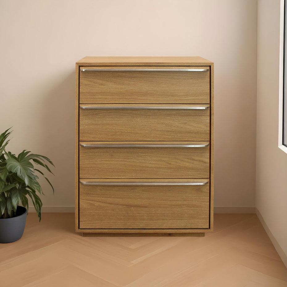 Solid Wood 4 Drawer Dresser - Natural