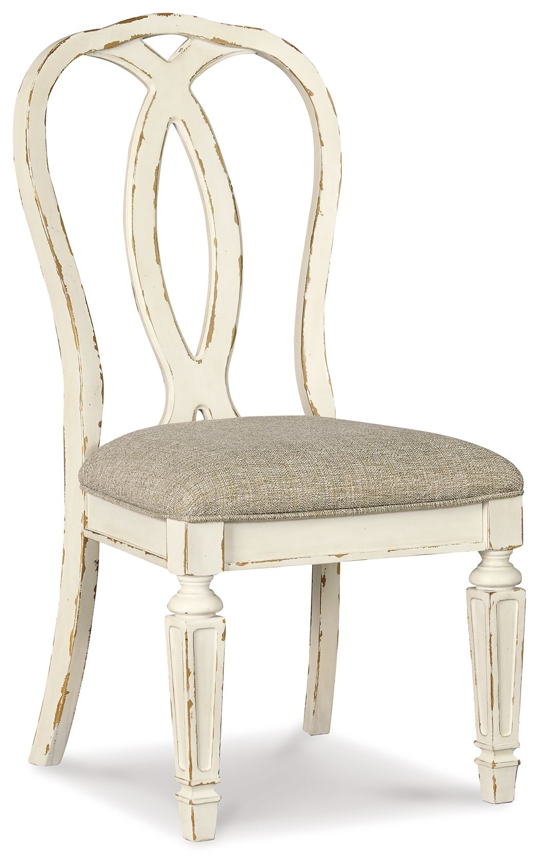 Realyn - Chipped White - Dining UPH Side Chair (Set of 2) - Ribbonback by Signature Design by Ashley® | Bel Furniture