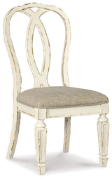 Realyn - Chipped White - Dining UPH Side Chair (Set of 2) - Ribbonback by Signature Design by Ashley® | Bel Furniture