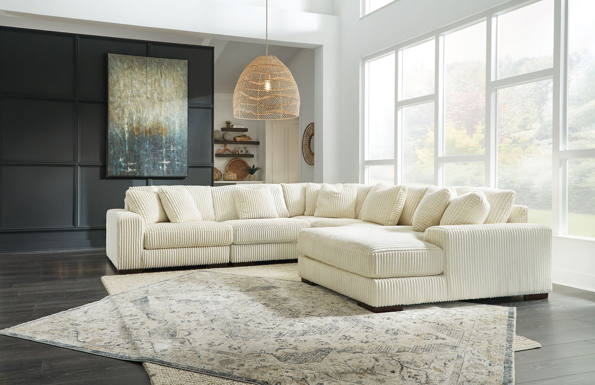 Lindyn - Sectional Beige 5 Pc. Right Arm Facing Sectional by Signature Design by Ashley® | Bel Furniture