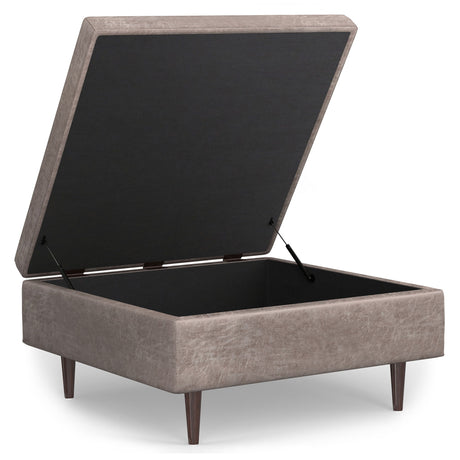 Shay - Large Square Coffee Table Storage Ottoman Mid-Century Style - view 47