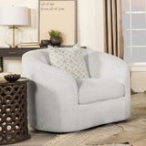 Rainn - Boucle Upholstered Sloped Arm Accent Chair - Latte by CoasterEssence | Bel Furniture